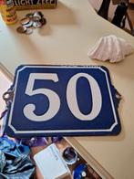 Emaille huisnummerbord 50, Ophalen