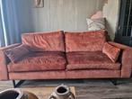 3 zits bank koper terra roestkleur velours nieuw, Huis en Inrichting, Ophalen, Minder dan 75 cm, Rechte bank, Stof