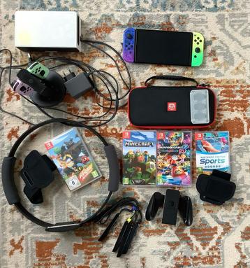 Nintendo Switch OLED editie Splatoon + 4 Games + 4 joy-cons beschikbaar voor biedingen