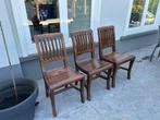 Gratis af te halen, 3 stoelen, Huis en Inrichting, Ophalen, Gebruikt, Koloniaal, Hout