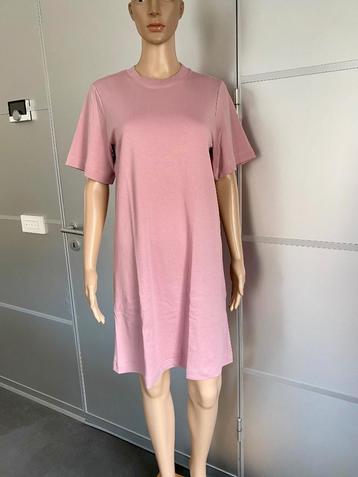 H394 Nieuw:COS maat XS/S=34/36 sweat-jurk jurkje oud-roze