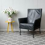6x Montis Charly fauteuil zwart leder - zwart onderstel, Ophalen of Verzenden, Zo goed als nieuw, Leer