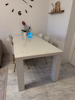 EETTAFEL witkleur met glas(180 CM90 CM), Huis en Inrichting, Tafels | Eettafels, Ophalen, 50 tot 100 cm, Vijf personen of meer