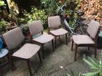 Vier Eetkamerstoelen, Huis en Inrichting, Stoelen, Ophalen, Hout, Gebruikt, Bruin