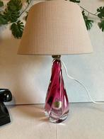Val Saint Lambert gedraaide glazen vintage tafellamp, Huis en Inrichting, Lampen | Tafellampen, Minder dan 50 cm, Glas, Gebruikt