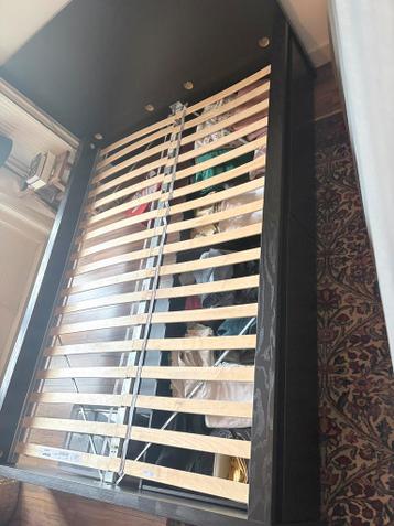 Zwart Malm ikea bed + 2 lades + lattenbodem - afbeelding 3