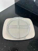 Vintage  serving tray  met een uitneembare glazen inzet., Ophalen of Verzenden
