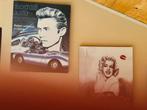2 PORTRETTEN   VAN.  MARILYN MONROU EN JAMES DEAN, Ophalen of Verzenden, Zo goed als nieuw, Poster, Artwork of Schilderij