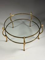 Vintage Messing Salontafel, Ophalen, Gebruikt, 100 tot 150 cm, 50 tot 100 cm