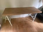Op maat gemaakt bureau massief hout greywash IKEA schragen, Ophalen, Gebruikt, Bureau