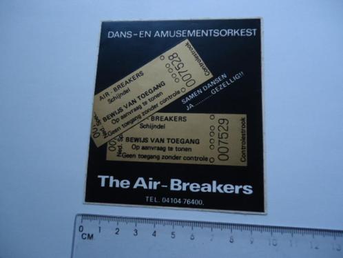 sticker oud Schijndel band orkest muziek AIR BREAKERS retro, Verzamelen, Stickers, Zo goed als nieuw, Bedrijf of Vereniging, Verzenden