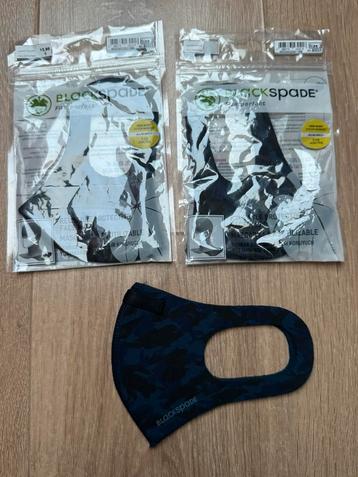 Nieuw Blackspade mondkapjes 3 stuks blauw size 2 (7-12 jaar) beschikbaar voor biedingen