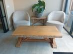 Kloostertafel / salontafel eikenhout 130 cm x 65 cm, Ophalen, 100 tot 150 cm, Eikenhout, 50 tot 100 cm