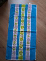 Vintage handdoek nieuw blauw groen paars, Verzamelen, Retro, Ophalen of Verzenden, Huis en Inrichting