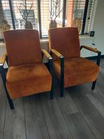 2 Mooie cognac/Oker stoelen, Huis en Inrichting, Fauteuils, Ophalen of Verzenden, Zo goed als nieuw