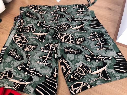 Wikkelbroek rayon groen beige zwart, Kleding | Dames, Broeken en Pantalons, Zo goed als nieuw, Maat 38/40 (M), Zwart, Lang, Ophalen of Verzenden