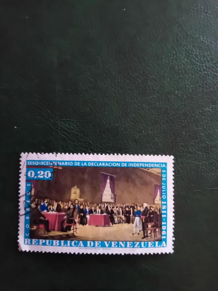 Venezuela Postzegel - Onafhankelijkheidsverklaring 1961, Postzegels en Munten, Postzegels | Amerika, Gestempeld, Ophalen of Verzenden