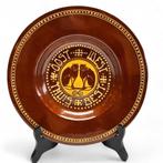 Chris van der Hoef aardewerken spreukschotel, Antiek en Kunst, Antiek | Keramiek en Aardewerk, Ophalen of Verzenden