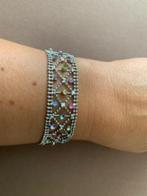 Strass steentjes armband blauw groen roze verstelbaar, Ophalen of Verzenden, Nieuw, Blauw, Met strass