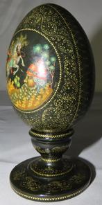 Russisch lak ei (4x) op voetje (6x), Palekh beschilderingen, Antiek en Kunst, Verzenden