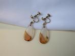 Oorbellen agaat edelsteen druppel schroefmodel, Overige materialen, Overige kleuren, Verzenden, Zo goed als nieuw