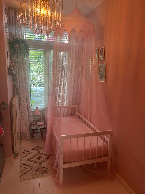 Compleet Vintage peuterbed / retro kinder bedje wit, Kinderen en Baby's, Kinderkamer | Bedden, Gebruikt, 140 tot 160 cm, 70 tot 85 cm