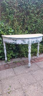 Zweedse halve-maan tafel ca 1850 grenenhout, Ophalen