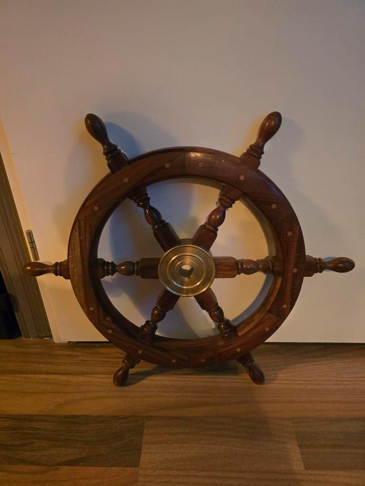 Mooie houten stuurrad voor boot, Watersport en Boten, Bootonderdelen, Zo goed als nieuw, Zeilboot of Motorboot, Ophalen