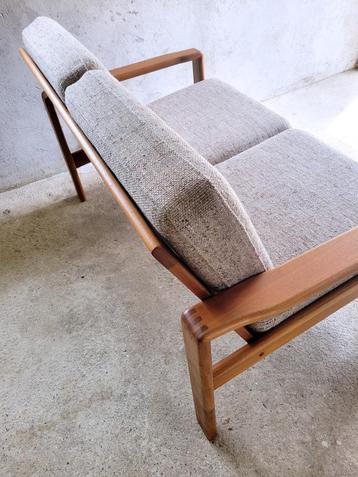 Vintage Deense tweezits bank in teak 1960 beschikbaar voor biedingen
