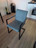Blauw/grijze industriële look stoel, Huis en Inrichting, Stoelen, Ophalen, Kunststof, Gebruikt, Blauw