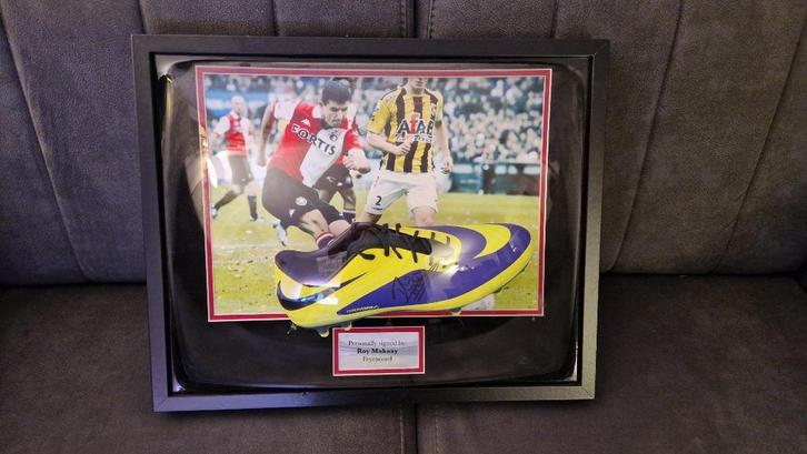 Roy Makaay (Feijenoord) gesigneerde voetbalschoen ingelijst, Verzamelen, Sportartikelen en Voetbal, Nieuw, Overige typen, Feyenoord