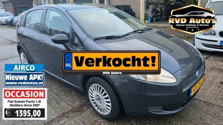 (Niet meer te koop) Fiat Grande Punto 1.4i Airco 2007, Auto's, Fiat, Bedrijf, Grande Punto, ABS, Airbags, Airconditioning, Alarm