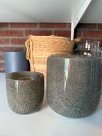 Still vazen/windlichten  2x groot en 1x klein, Overige kleuren, Ophalen of Verzenden, Minder dan 50 cm, Glas