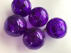 Vintage Glazen Paarse Kerstballen Kerstbal Glas, Diversen, Ophalen, Zo goed als nieuw