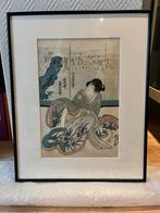 Utagawa Kunisada - Geisha in Iris kimono - ca 1830, Ophalen of Verzenden