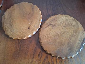 Vintage 60s houten onderzetters of serveer plaatje beschikbaar voor biedingen