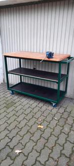 Tekoop verrijdbare werkbank 130x65 en bankschroefje, Doe-het-zelf en Verbouw, Werkbanken, Ophalen, Zo goed als nieuw, Bankschroef