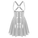 Grijze lakleren uitgesneden dames jurk / jurkje lak leer, Kleding | Dames, Jurken, Maat 38/40 (M), Verzenden, Nieuw, Grijs