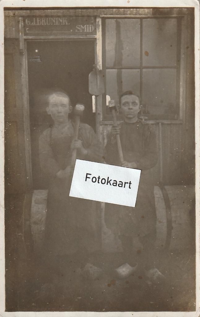 Fotokaart Hardenberg Overijssel - Smederij Brunink, Verzamelen, Ansichtkaarten | Nederland, Ongelopen, Overijssel, Voor 1920, Verzenden