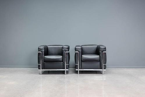 Corbusier LC2 armchairs, 4x, Huis en Inrichting, Fauteuils, Minder dan 50 cm, Ophalen of Verzenden