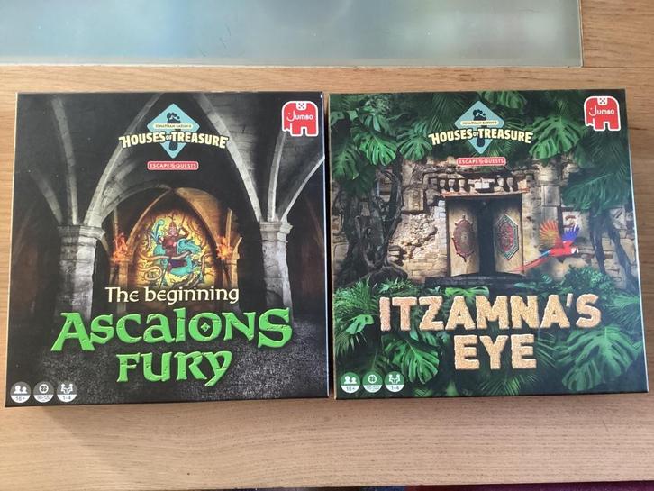Houses of treasure escaperoom games 2x, Hobby en Vrije tijd, Gezelschapsspellen | Bordspellen, Gebruikt, Een of twee spelers, Drie of vier spelers
