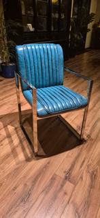 Rofra-Home  chroom/nikkel frame stoelen, Ophalen, Minder dan 75 cm, Leer, Zo goed als nieuw