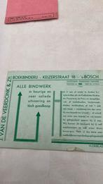 ‘s-Hertogenbosch   boekbinderij vloeiblad reclame, Ophalen of Verzenden, Zo goed als nieuw