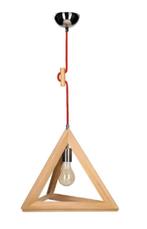 Houten Triangel Hanglamp, Ophalen, Gebruikt, Hout, 75 cm of meer