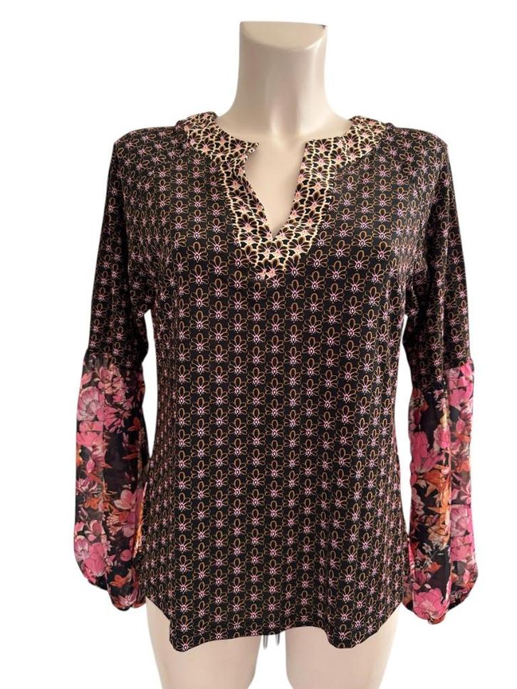 Tessa Koops shirt lange mouw NIEUW M, Kleding | Dames, Blouses en Tunieken, Nieuw, Maat 38/40 (M), Bruin, Ophalen of Verzenden