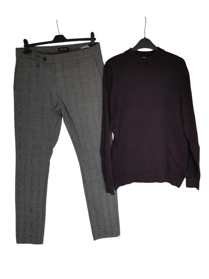 Prachtige zwarte gebreide EDC trui met opstaande kraag mt S., Kleding | Heren, Truien en Vesten, Zo goed als nieuw, Maat 46 (S) of kleiner