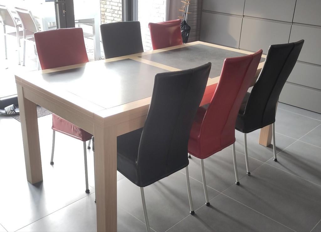 Eettafel met 6 Stoelen, Ophalen, Gebruikt, 50 tot 100 cm, Vijf personen of meer
