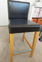 Ikea leather high stool, Zo goed als nieuw, Hout, Ophalen