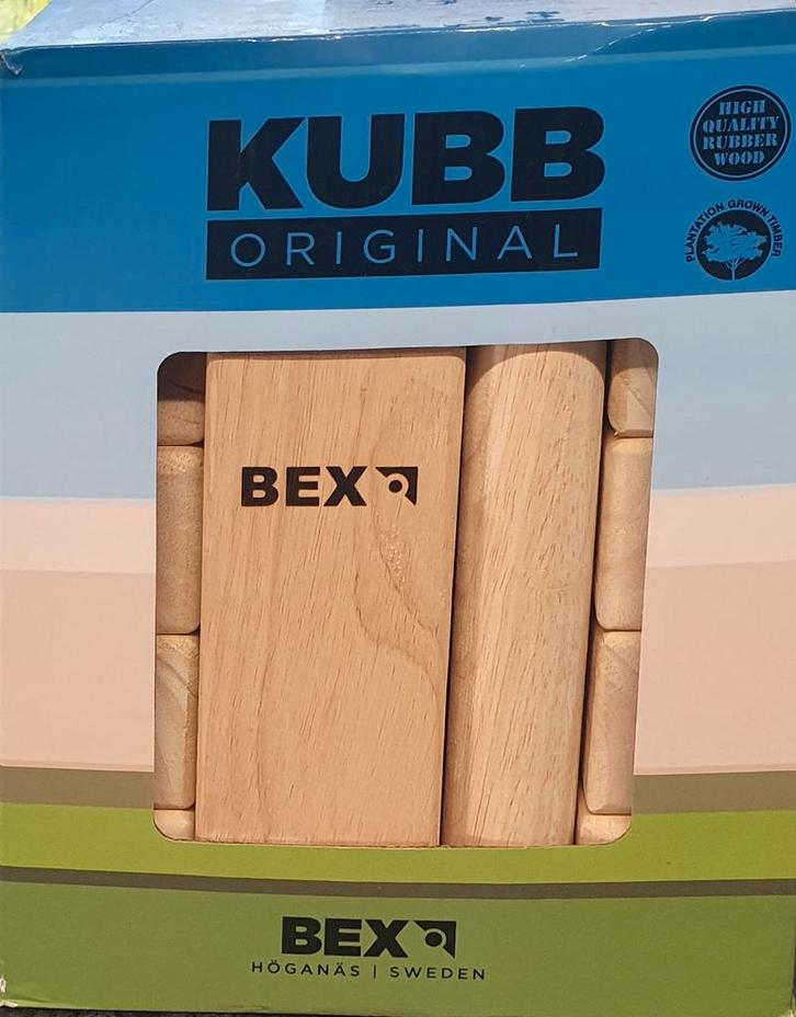 Kubb Original BEX - Zweeds Houtspel, Kinderen en Baby's, Speelgoed | Buiten | Actiespeelgoed, Nieuw, Ophalen of Verzenden