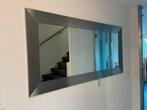 Grote spiegel met geborsteld rvs lijst, in zeer goede staat, Huis en Inrichting, Woonaccessoires | Spiegels, Ophalen, Zo goed als nieuw
